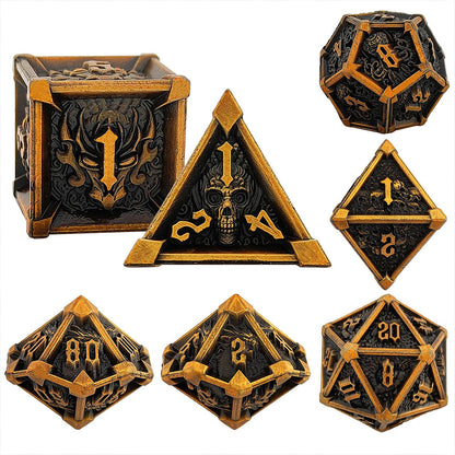 Echoes From The Iron Crypt - Copper Edition: Premium Metal TTRPG Dice Set - Drakmore Dice