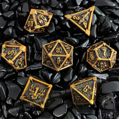 Echoes From The Iron Crypt - Copper Edition: Premium Metal TTRPG Dice Set - Drakmore Dice