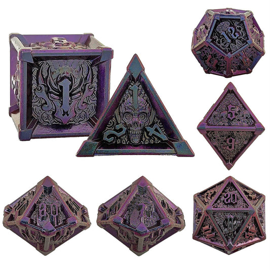 Echoes From The Iron Crypt - Ancient Ruins Edition: Premium Metal TTRPG Dice Set - Drakmore Dice