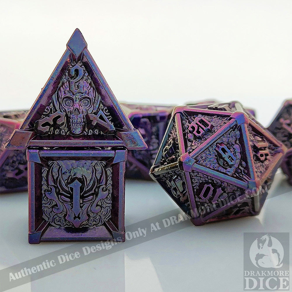 Echoes From The Iron Crypt - Ancient Ruins Edition: Premium Metal TTRPG Dice Set - Drakmore Dice