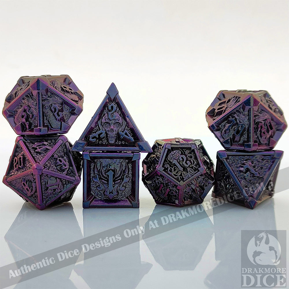 Echoes From The Iron Crypt - Ancient Ruins Edition: Premium Metal TTRPG Dice Set - Drakmore Dice