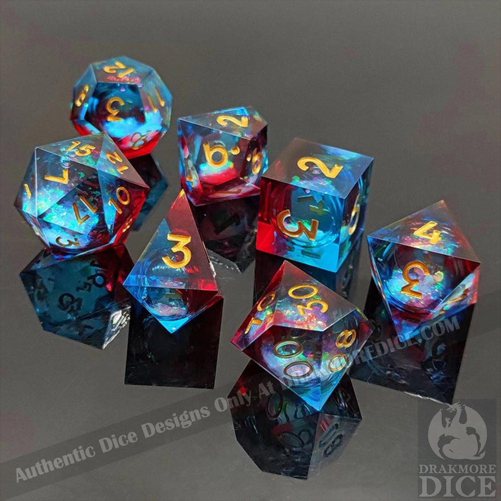 Blood & Tide: Handcrafted Resin TTRPG Dice Set - Drakmore Dice