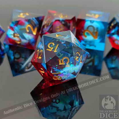 Blood & Tide: Handcrafted Resin TTRPG Dice Set - Drakmore Dice