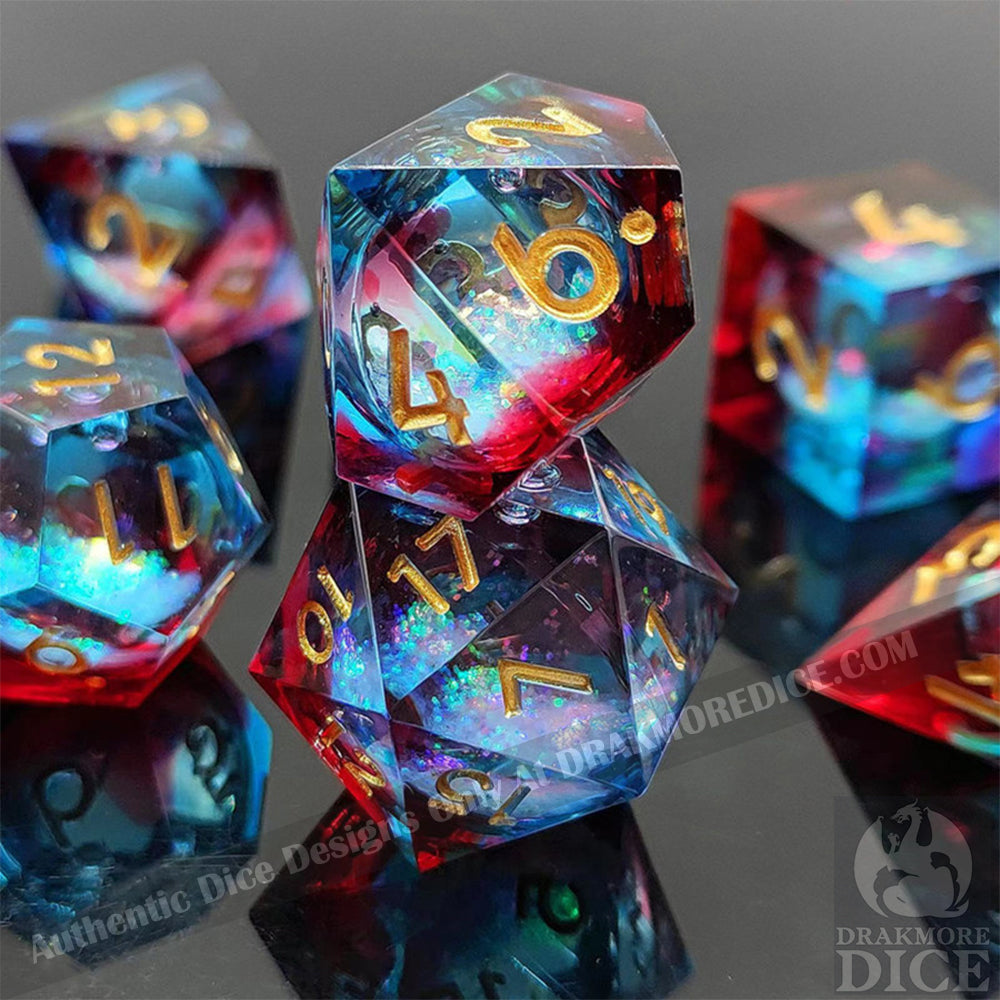 Blood & Tide: Handcrafted Resin TTRPG Dice Set - Drakmore Dice