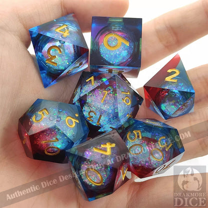 Blood & Tide: Handcrafted Resin TTRPG Dice Set - Drakmore Dice