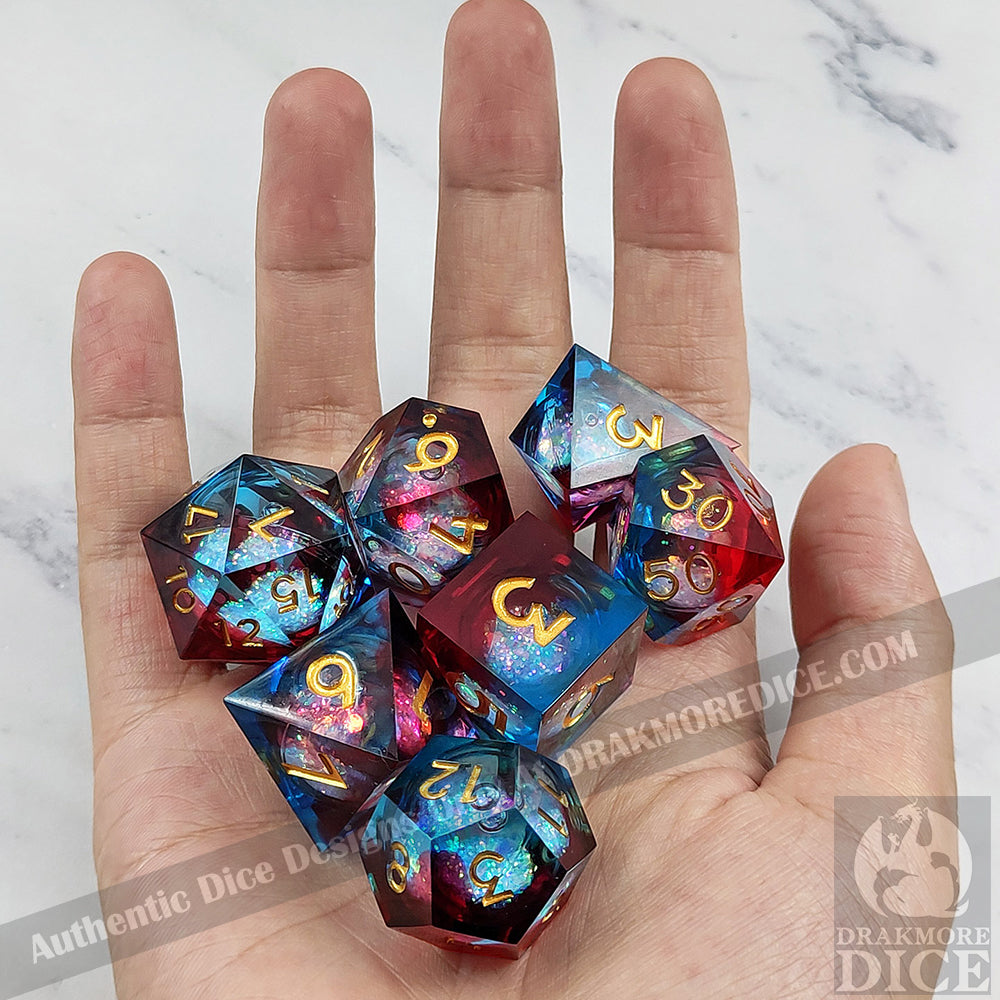 Blood & Tide: Handcrafted Resin TTRPG Dice Set - Drakmore Dice