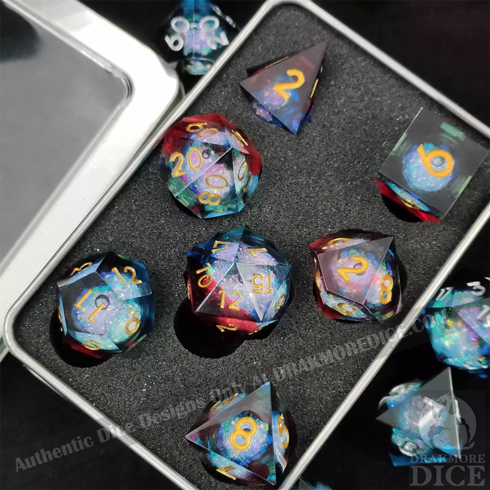 Blood & Tide: Handcrafted Resin TTRPG Dice Set - Drakmore Dice