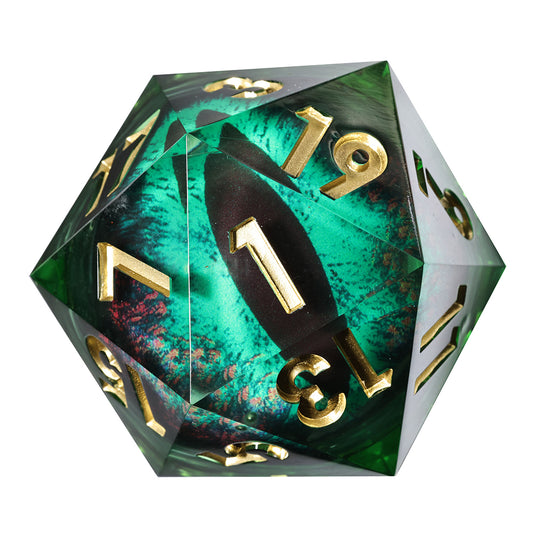 50 mm Dragon Eye Series: Sylpharion the Verdant TTRPG Single D20 Dice - Drakmore Dice