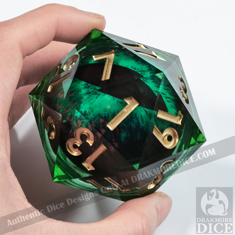 50 mm Dragon Eye Series: Sylpharion the Verdant TTRPG Single D20 Dice - Drakmore Dice