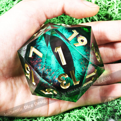 50 mm Dragon Eye Series: Sylpharion the Verdant TTRPG Single D20 Dice - Drakmore Dice