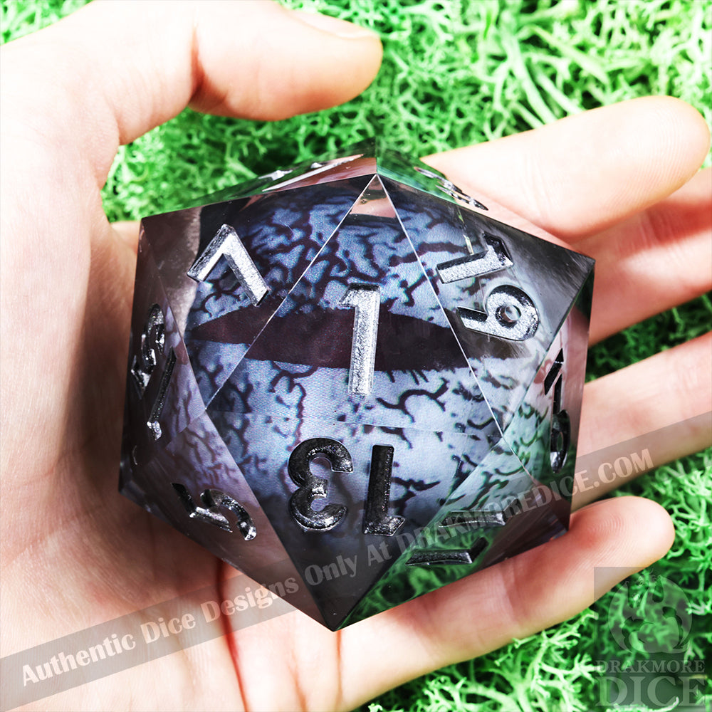 50 mm Dragon Eye Series: Vyrmoth the Tainted TTRPG Single D20 Dice - Drakmore Dice