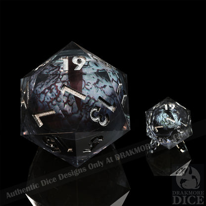 50 mm Dragon Eye Series: Vyrmoth the Tainted TTRPG Single D20 Dice - Drakmore Dice