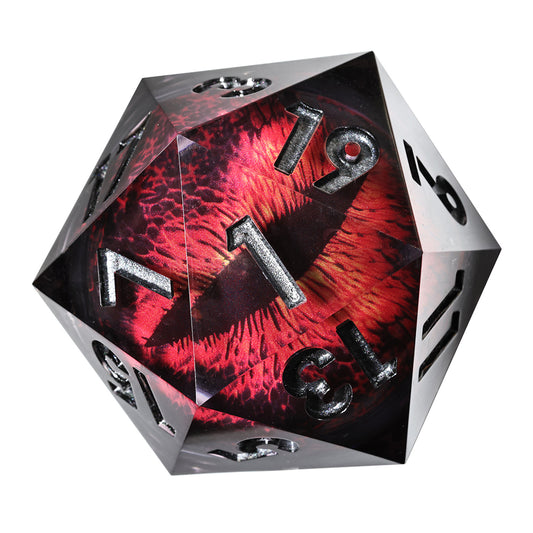 50 mm Dragon Eye Series: Ignarok the Inferno TTRPG Single D20 Dice - Drakmore Dice