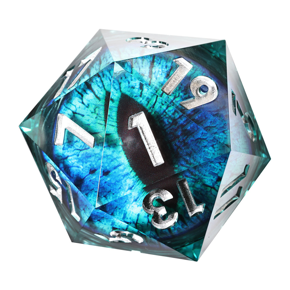 50 mm Dragon Eye Series: Malrion the Frostbane TTRPG Single D20 Dice - Drakmore Dice