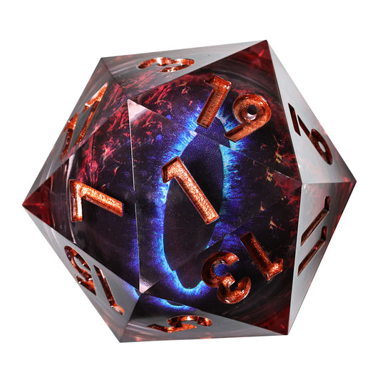 50 mm Dragon Eye Series: Mordryn the Bloodmoon TTRPG Single D20 Dice - Drakmore Dice