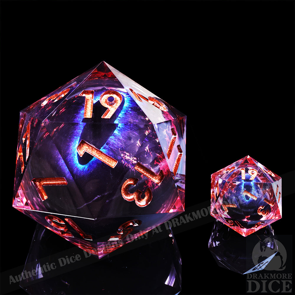 50 mm Dragon Eye Series: Mordryn the Bloodmoon TTRPG Single D20 Dice - Drakmore Dice