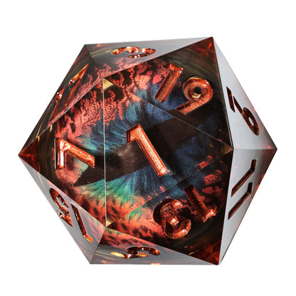 50 mm Dragon Eye Series: Emberath the Moltenheart TTRPG Single D20 Dice - Drakmore Dice