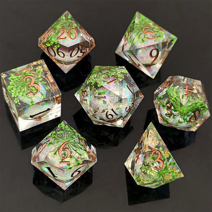 Song of the Verdant Glade: Handcrafted Resin TTRPG Dice Set - Drakmore Dice